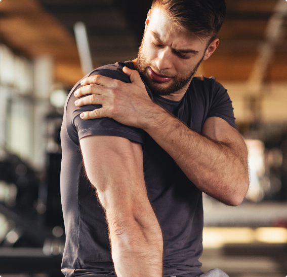 Man with pain in arm