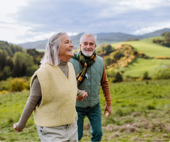 Couple walking in nature