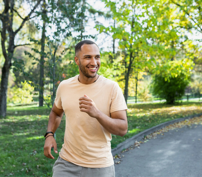 Young man running